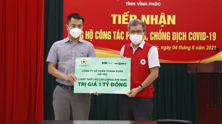 BIM Land trao tặng tỉnh Vĩnh Phúc 1 triệu khẩu trang, 2 máy thở cao cấp chống dịch Covid-19