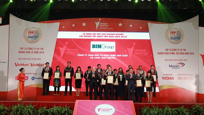 BIM GROUP ĐẠT THỨ HẠNG CAO TRONG TOP DOANH NGHIỆP LỢI NHUẬN TỐT NHẤT VIỆT NAM 2018