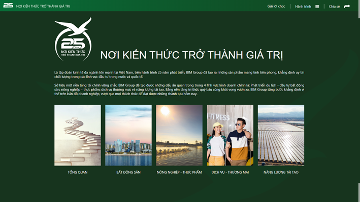 RA MẮT WEBSITE 25NAM.BIMGROUP.COM